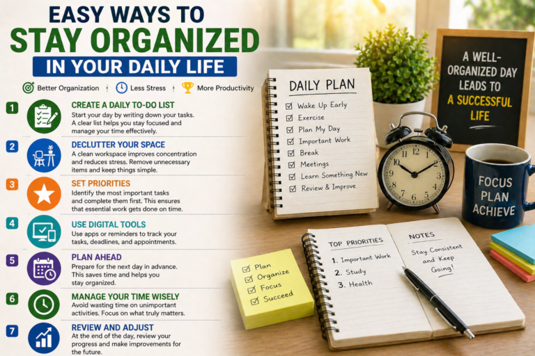 Easy Ways To Stay Organized In Your Daily Life